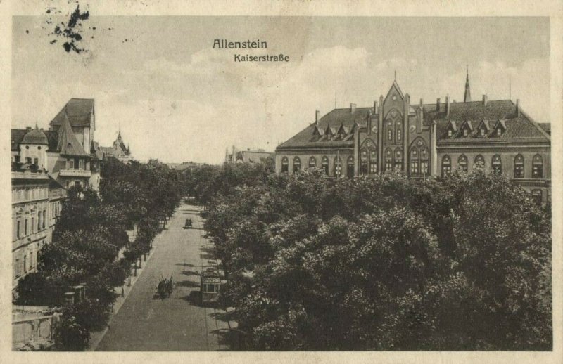 poland germany, ALLENSTEIN OLSZTYN, Kaiserstrasse (1917) Postcard