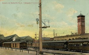 argentina, ROSARIO, Estación del F.C.C.A., Railway Station Train (1911) Postcard