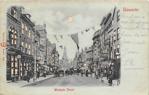 Westgate Street Gloucester, England Hold to Light 1903 writing on front