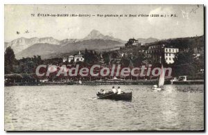 Old Postcard Evian Les Bains Vue Generale And Dent D'Oche