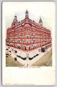St Paul Minnesota~Ryan Hotel St View~Awnings~Victorian Gothic~c1905 Postcard