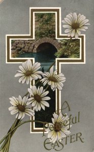 Vintage Postcard 1911 A Peaceful Easter Holiday Beautiful Flower Arrangement
