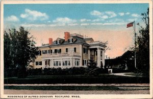 Residence of Alfred Donovan, Rockland MA Vintage Postcard R73