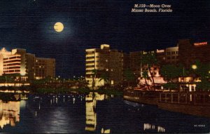 Florida Miami Beach Under Moonlight 1957 Curteich