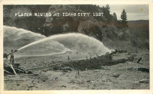 Postcard RPPC Idaho City Placer Hydraulic Mining 1937 23-5699