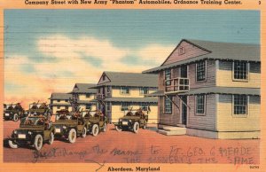 Vintage Postcard 1942 New Army Phantom Automobiles Training Center Aberdeen MD