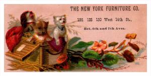 Trade Card  New York  City Furniture Co.  Dogs in Basket