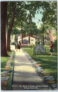 WINTER PARK, Florida FL   Walk of Fame ROLLINS COLLEGE 1947 Linen  Postcard