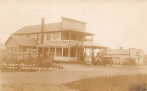 J86/ Manistique Michigan RPPC Postcard c30 Parker Resort Indian Lake Hotel 188