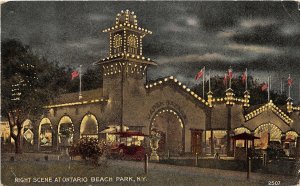 J16/ Ontario Beach Park New York Postcard c1910 Rochester Night Scene  45