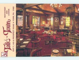 Unused Pre-1980 TALK OF THE TOWN RESTAURANT York Pennsylvania PA M8986