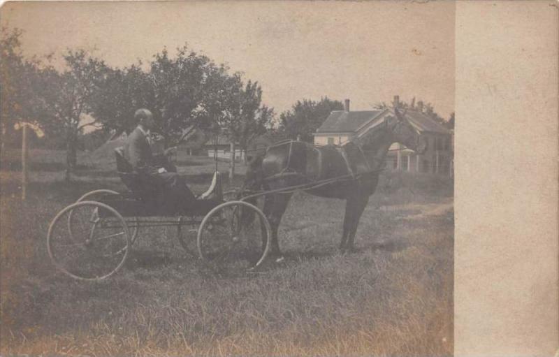 Man in horse and buggy, RPC