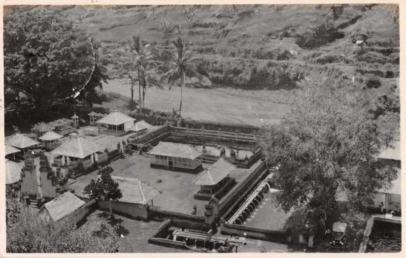 Tirta Empul Bali Indonesia Aerial View Real Photo Antique Postcard J66013