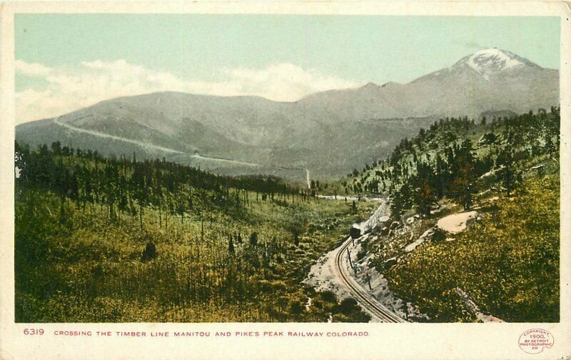 Colorado C-1905 Railroad Timber Pikes Peak Postcard Detroit Photographic 11059