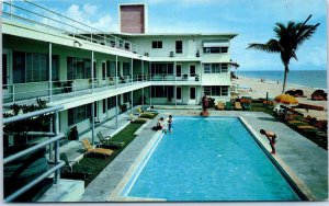 1960s The Tide Apartments Swimming Pool Hollywood Beach FL Postcard