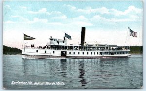 BAR HARBOR, Maine ME ~ STEAMER SLEUR de MONTS  Hancock County Postcard