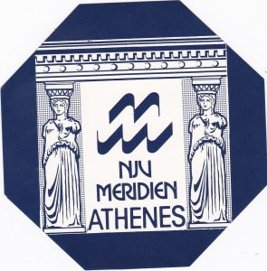 Greece Athens Meridien Hotel Vintage Luggage Label lbl1810 