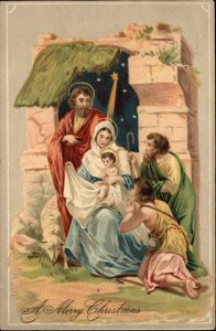 Christmas Nativity Wisemen with Mary and Baby Jesus c1910 Vintage Postcard