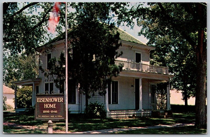 Abilene Kansas 1960s Postcard President Dwight D. Eisenhower Home