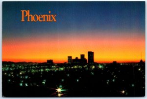 Postcard - Night-time falls on Phoenix, Arizona