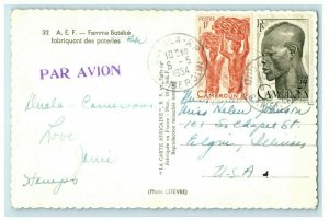 1954 Douala Cameroon Africa Posted Stamps Cancel RPPC Photo Postcard