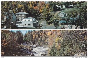 Picturesque Scene From Sainte-Beatrix Village, River Rapids, Autumn Trees, Sa...