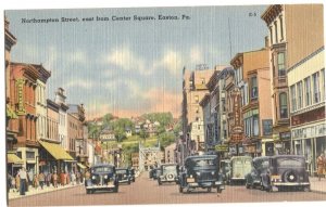 Postcard Northampton Street East from Center Square Easton PA