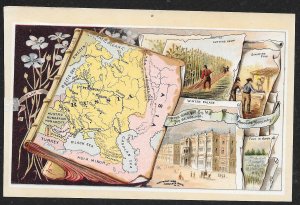 VICTORIAN TRADE CARD Russia Map & Russian Products Guiana Info On Back c1889