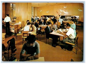 Tokyo Japan Postcard Origami Coffee House Lobby Floor Hilton Hotel c1960's