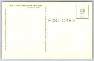 SS Delta Queen Ohio River Paddle Wheel Cincinnati OH Postcard M15