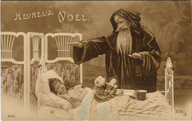 PC CPA SAINT NICHOLAS, LITTLE GIRL SLEEPING, JOYEUX NOEL, Postcard (b17260)