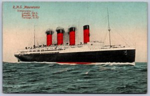K50/ Ship Postcard c10 R.M.S. Mauretania Ocean Liner Great Britian 260