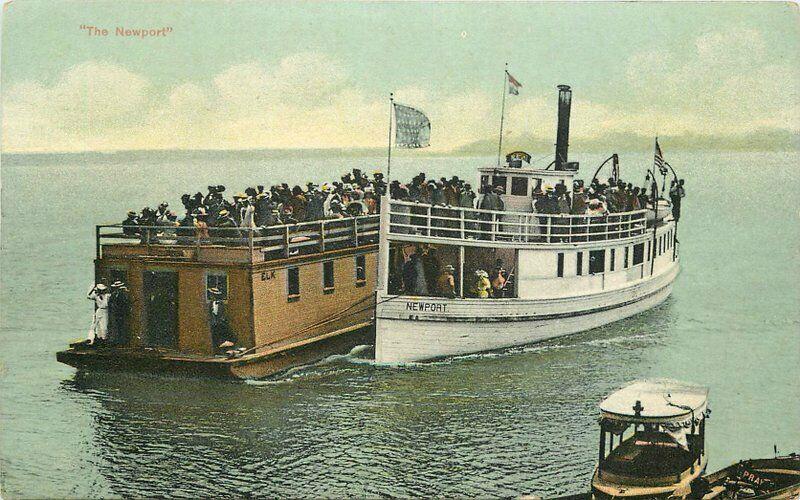 Ferry Boats Oregon C-1910 Newport Postcard Thomas 3370