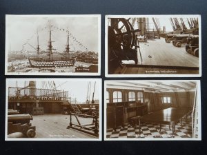 Lord Nelson Collection of 4 HMS VICTORY c1930s Postcard by K Ltd.