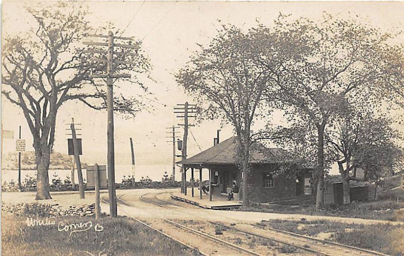 Wachusett Reserve MA Whites Corner Trolley Wait Room RPPC Postcard