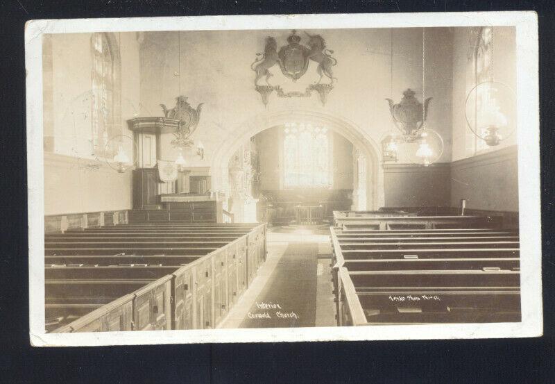 RPPC COXWALD UNITED KINGDOM ENGLAND CHURCH INTERIOR UK REAL PHOTO POSTCARD