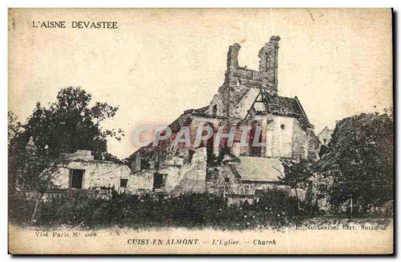 Old Postcard Cuisy-en-Almont The Church Army