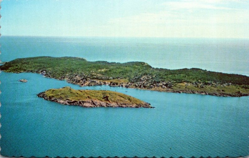 Maine Boothbay Area Aerial View Of Monhegan Island