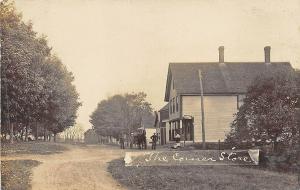 Pelham Ma Dirt Street View The Corner Store Horse & Wagon RPPC Postcard