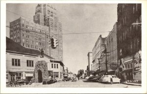 Sixth Street Looking East Maridian Mississippi Old Car Antique Postcard DB UNP 