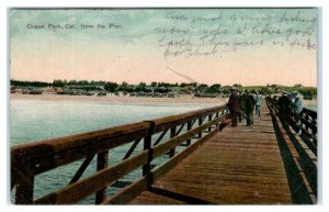 OCEAN PARK, CA California ~ FISHING From  PIER 1909 Los Angeles County Postcard