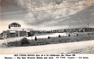 Missouri Mo Postcard Real Photo RPPC c1950 CHILLICOTHE Sky Liner Motel Roadside