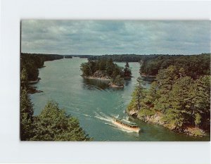 Postcard Cruise Boats in Lost Tunnel Thousand Islands Ontario Canada