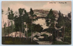 FRYEBURG, ME Maine ~Handcolored JOCKEY CAP 1920s Oxford County Postcard