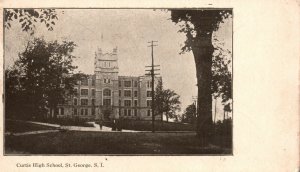 Staten Island New York, Curtis High School St. George, Vintage Postcard