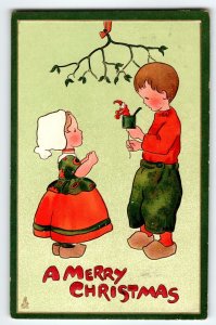 Christmas Postcard Jack In the Box Dutch Children Ivy M. James Ser 522 Tuck 1912