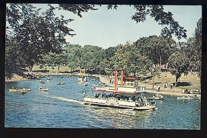 Montreal, Quebec, Canada  Postcard, Lafontaine Park, Paddle Boat In Lake