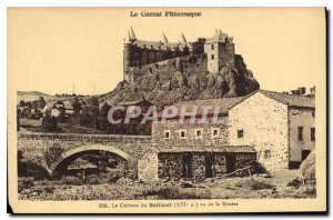 Postcard Old Picturesque Cantal Chateau of Saillans XVI S seen from the River