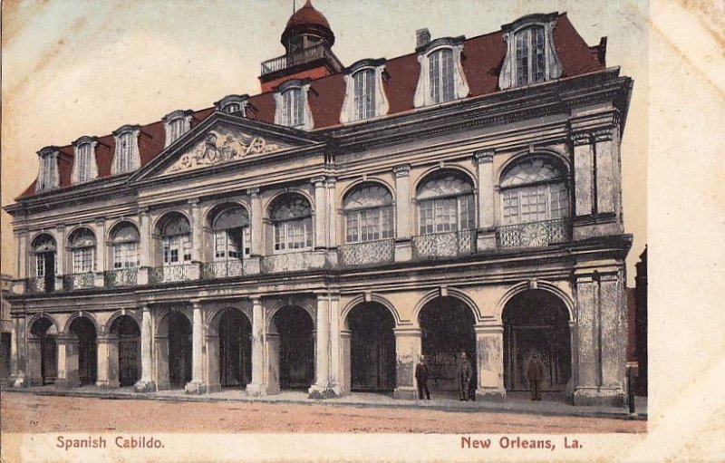 Postcard Spanish Cabildo New Orleans LA