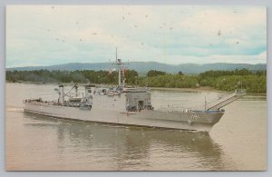 Ship~USS Racine Landing Ship Tank~Vintage Postcard 